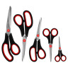 Ножницы BRAUBERG SOFT GRIP НАБОР 5 штук (140,170,190, 220, 240 мм), эргономичные черно-красные ручки, ВЫГОДНАЯ УПАКОВКА, 238410 по низкой цене оптом 
