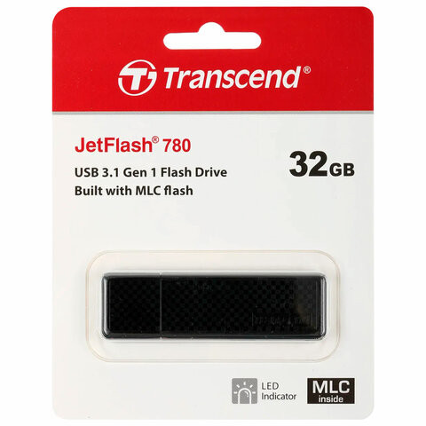 Флеш-диск 32GB TRANSCEND JetFlash 780, USB 3.1, черный, TS32GJF780 по низкой цене оптом Краснодар, Москва, Уфа, Казань, Барнаул, Владивосток, Хабаровск, Сахалин, Красноярск, Екатеренбург, 