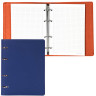 Тетрадь на кольцах А5 (180х220 мм), 120 листов, под кожу, BRAUBERG "Fusion", синий/оранжевый, 129994 по низкой цене оптом 
