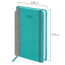Ежедневник датированный 2026 А5 138x213мм BRAUBERG Mosaic, под кожу, держатель для ручки, бирюза, 117110 по низкой цене оптом 