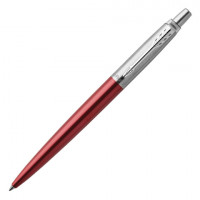 Ручка гелевая PARKER "Jotter Kensington Red CT", корпус красный, детали из нержавеющей стали, черная, 2020648