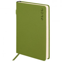 Ежедневник датированный 2026 А5 138х213мм BRAUBERG Essential, под кожу, держатель, зеленый, 117398