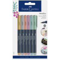 Набор маркеров для декорирования Faber-Castell "Metallics" 06цв, металлик, пулевидный, 1,5мм, блистер