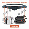 Крышка для любой сковороды и кастрюли универсальная 3 размера (22-24-26 см) антрацит, DASWERK, 607586 по низкой цене оптом 