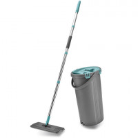 Набор для уборки: швабра, МОП, двухкамерное ведро с отжимом MILEY LIGHT MOP, сменная насадка МОП 607751, 100-144