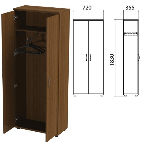 Шкаф (каркас) для одежды "Эко", 720х355х1830 мм, орех, 402897, 402897-190 по низкой цене оптом 