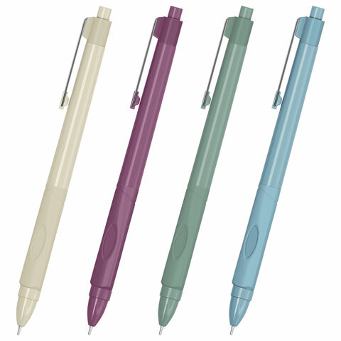 Ручка шариковая автоматическая с грипом BRAUBERG "COMFORT GRIP", СИНЯЯ, игольчатый наконечник 0,7 мм, линия письма 0,35 мм, 144323 по низкой цене оптом 