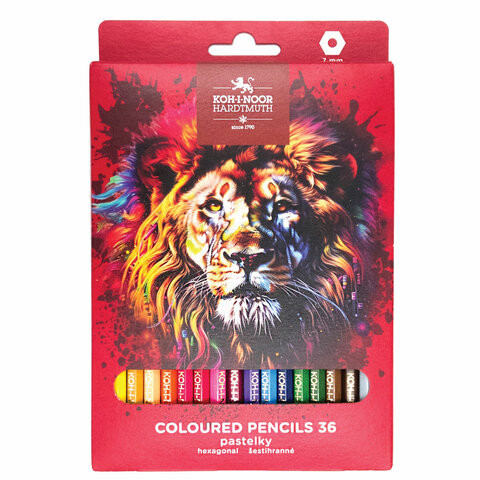 Карандаши цветные KOH-I-NOOR "RED LION" 36 цветов, шестигранные, 2натуральное дерево, 3555/36, 3555036063KS по низкой цене оптом Краснодар, Москва, Уфа, Казань, Барнаул, Владивосток, Хабаровск, Сахалин, Красноярск, Екатеренбург, 