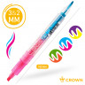 Набор текстовыделителей двухсторонних Crown "Multi Hi-Lighter Twin" 3шт., 6цв., 3/2мм, блистер по низкой цене оптом Краснодар, Москва, Уфа, Казань, Барнаул, Владивосток, Хабаровск, Сахалин, Красноярск, Екатеренбург, 