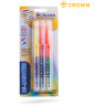 Набор текстовыделителей двухсторонних Crown "Multi Hi-Lighter Twin" 3шт., 6цв., 3/2мм, блистер по низкой цене оптом Краснодар, Москва, Уфа, Казань, Барнаул, Владивосток, Хабаровск, Сахалин, Красноярск, Екатеренбург, 