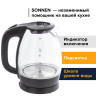 Чайник SONNEN KT-1786, 1,7 л, 2200 Вт, закрытый нагревательный элемент, стекло, 453422 по низкой цене оптом Краснодар, Москва, Уфа, Казань, Барнаул, Владивосток, Хабаровск, Сахалин, Красноярск, Екатеренбург, 