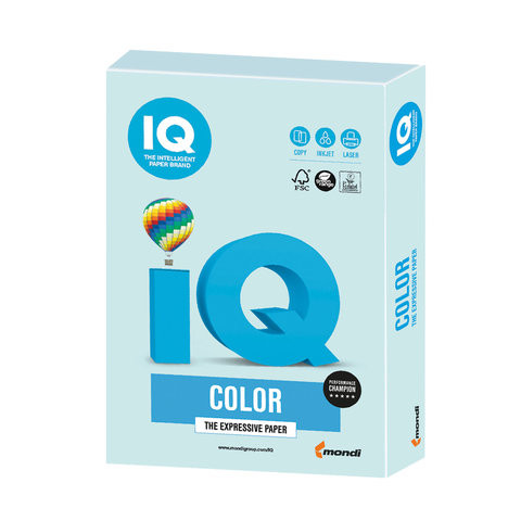 Бумага цветная IQ color, А4, 160 г/м2, 250 л., пастель, светло-голубая, BL29 по низкой цене оптом 