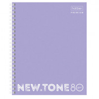 Тетрадь А5 80 л. HATBER Premium гребень, клетка, глянцевая ламинация, "NEWtone PASTEL Лаванда", T346914, 80Т5лA1гр_05019