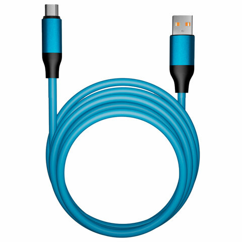 Кабель BOLD USB -TypeC 1 м 3А, SMARTBUY для быстрой зарядки и передачи данных, толстый, синий 18126, 3112BOLD-BLUE по низкой цене оптом Краснодар, Москва, Уфа, Казань, Барнаул, Владивосток, Хабаровск, Сахалин, Красноярск, Екатеренбург, 