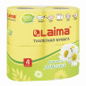 Бумага туалетная бытовая, спайка 4 шт., 2-х слойная, (4х19 м), LAIMA/ЛАЙМА, аромат ромашки, 128720 по низкой цене оптом 