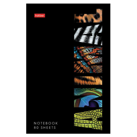 Блокнот А5 80л, на скобе, картон, клетка, глянцевая ламинация, HATBER, Animals print, 086090, 80Б5лВ1_31343 по низкой цене оптом 