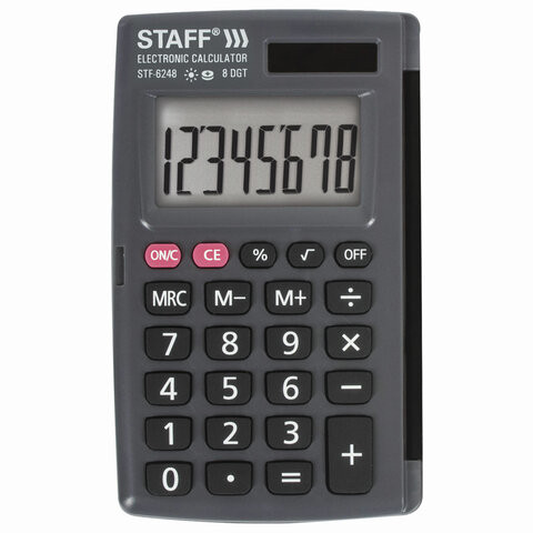 Калькулятор карманный STAFF STF-6248 (104х63 мм), 8 разрядов, двойное питание, 250284 по низкой цене оптом 