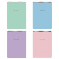 Блокнот А5 146х206мм, 60л, гребень, картон, жест подложка, клетка, BRAUBERG Minimal Pastel, 116427