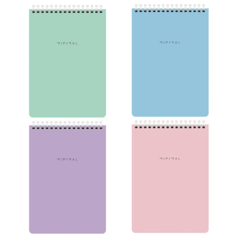 Блокнот А5 146х206мм, 60л, гребень, картон, жест подложка, клетка, BRAUBERG Minimal Pastel, 116427 по низкой цене оптом 