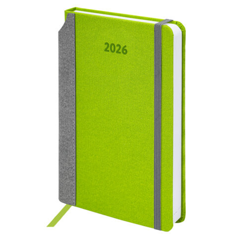 Ежедневник датированный 2026 А5 138x213мм BRAUBERG Mosaic, под кожу, карман для ручки, зеленый, 117111 по низкой цене оптом 