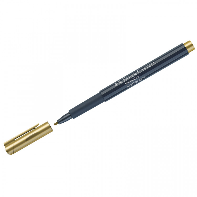 Маркер для декорирования Faber-Castell "Metallics" золото, пулевидный, 1,5мм по низкой цене оптом Краснодар, Москва, Уфа, Казань, Барнаул, Владивосток, Хабаровск, Сахалин, Красноярск, Екатеренбург, 