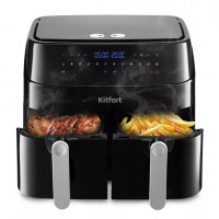 Аэрогриль KITFORT КТ-2250, 1750Вт, 2х4,5л, 12 программ, таймер, сенсорное управление,