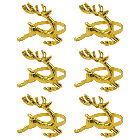 Кольца для салфеток новогодние, КОМПЛЕКТ 6 шт., 5,5 см, "Олени", золотистые, ЗОЛОТАЯ СКАЗКА, 592487 по низкой цене оптом Кольца для салфеток новогодние, КОМПЛЕКТ 6 шт., 5,5 см, "Олени", золотистые, ЗОЛОТАЯ СКАЗКА, 592487 по низкой цене оптом