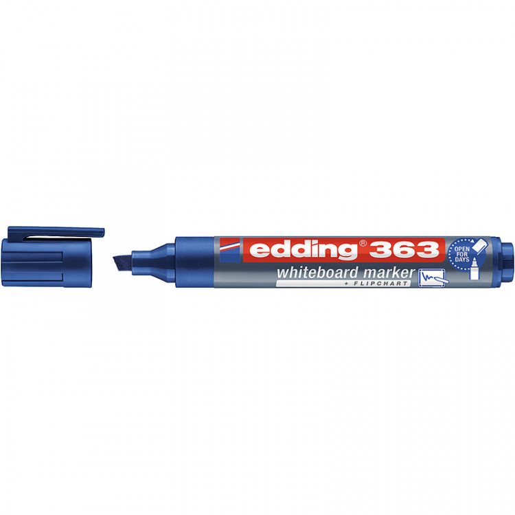 Маркер для белых досок edding 363, скошенный наконечник, 1-5 мм Синий по низкой цене оптом 
