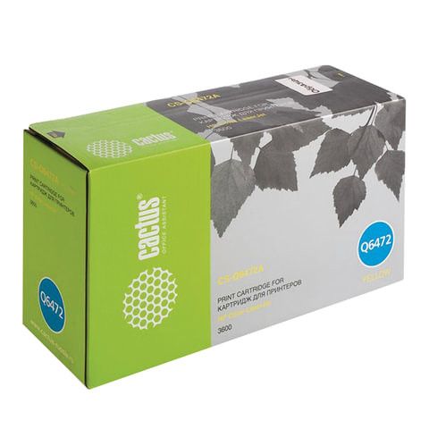 Картридж лазерный CACTUS (CS-Q6472A) для HP ColorLaserJet 3600N/3600DN/3800N, желтый, ресурс 4000 страниц, CS-6472A по низкой цене оптом 
