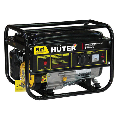 Электрогенератор Huter DY4000L, бензиновый, мощность 3,3 кВт, напряжение 220 В, ручной стартер, 64/1/21 по низкой цене оптом 