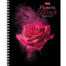Тетрадь А5, 96 л., HATBER, гребень, клетка, обложка картон, "FlowerOnblack" (4 вида в спайке), 96Т5В1гр по низкой цене оптом 