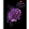 Тетрадь А5, 96 л., HATBER, гребень, клетка, обложка картон, "FlowerOnblack" (4 вида в спайке), 96Т5В1гр по низкой цене оптом 