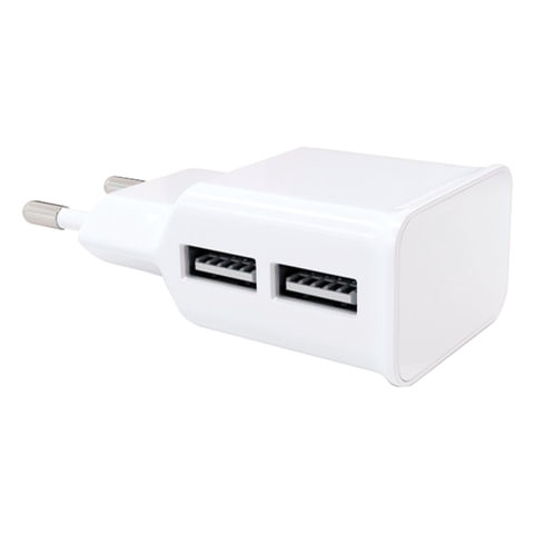 Зарядное устройство сетевое (220В) RED LINE NT-2A, 2 порта USB, выходной ток 2,1 А, белое, УТ000009405 по низкой цене оптом 