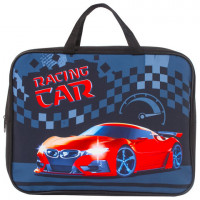 Папка на молнии с ручками BRAUBERG, А4, 1 отделение, ткань, ширина 80 мм, "Racing Car", 229403
