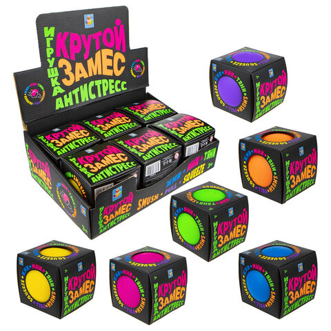 Игрушка-антистресс "Крутой замес", диаметр 10 см, ассорти, дисплей, 1TOY по низкой цене оптом 