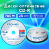 Диски CD-R CROMEX 700Mb 52x КОМПЛЕКТ Cake Box (упаковка на шпиле), КОМПЛЕКТ 25 шт., 513776 по низкой цене оптом Краснодар, Москва, Уфа, Казань, Барнаул, Владивосток, Хабаровск, Сахалин, Красноярск, Екатеренбург, 