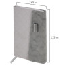 Ежедневник недатированный А5 145х215мм BRAUBERG Stitch, под кожу, магнит, 160л, серый, 116591 по низкой цене оптом 