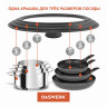 Крышка для любой сковороды и кастрюли универсальная 3 размера (22-24-26 см) серая, DASWERK, 607588 по низкой цене оптом 