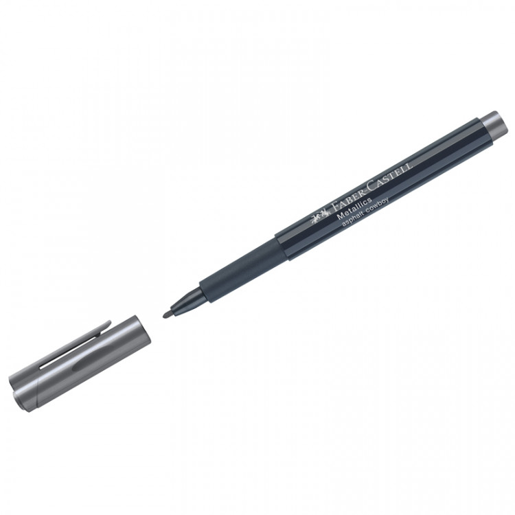 Маркер для декорирования Faber-Castell "Metallics" серый металлик, пулевидный, 1,5мм по низкой цене оптом Краснодар, Москва, Уфа, Казань, Барнаул, Владивосток, Хабаровск, Сахалин, Красноярск, Екатеренбург, 