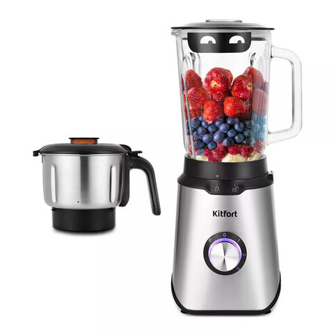 Блендер стационарный KITFORT КТ-1344, 800Вт, 3 скорости, чаша 1,5л, металл, черный/се по низкой цене оптом 