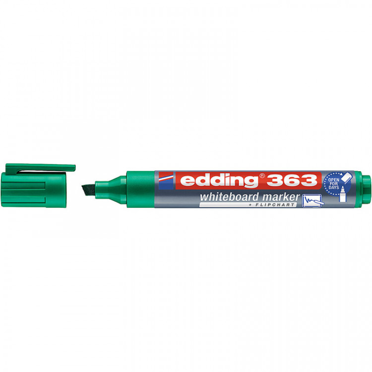 Маркер для белых досок edding 363, скошенный наконечник, 1-5 мм Зеленый по низкой цене оптом 