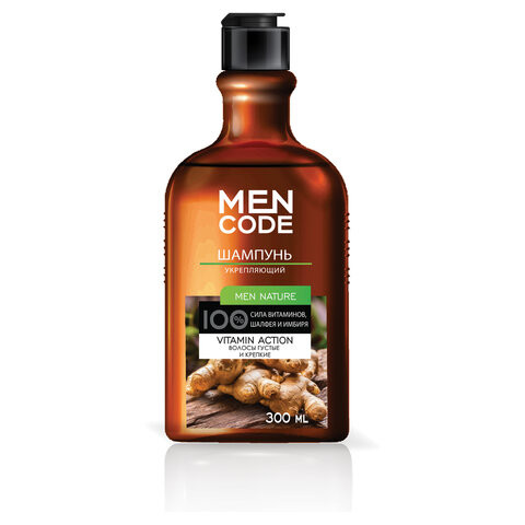 Шампунь для волос укрепляющий 300мл MEN CODE, "MEN NATURE", 10561 по низкой цене оптом Шампунь для волос укрепляющий 300мл MEN CODE, "MEN NATURE", 10561 по низкой цене оптом
