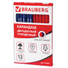 Карандаш двухцветный, красно-синий, утолщённый, BRAUBERG, заточенный, грифель 4,0 мм, 181262 по низкой цене оптом 