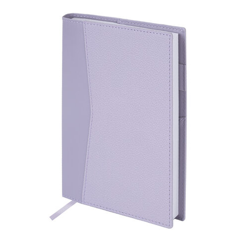 Ежедневник недатированный В6 130х185мм BRAUBERG "Gleam", под кожу, 160л, сиреневый, 116221 по низкой цене оптом Ежедневник недатированный В6 130х185мм BRAUBERG "Gleam", под кожу, 160л, сиреневый, 116221 по низкой цене оптом