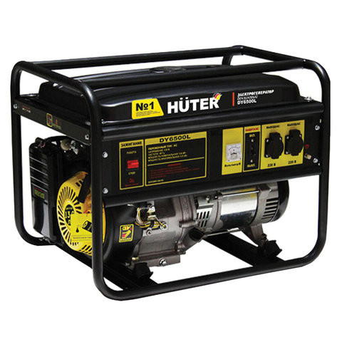 Электрогенератор Huter DY6500L, бензиновый, мощность 5,5 кВт, напряжение 220 В, ручной стартер, 64/1/6 по низкой цене оптом 
