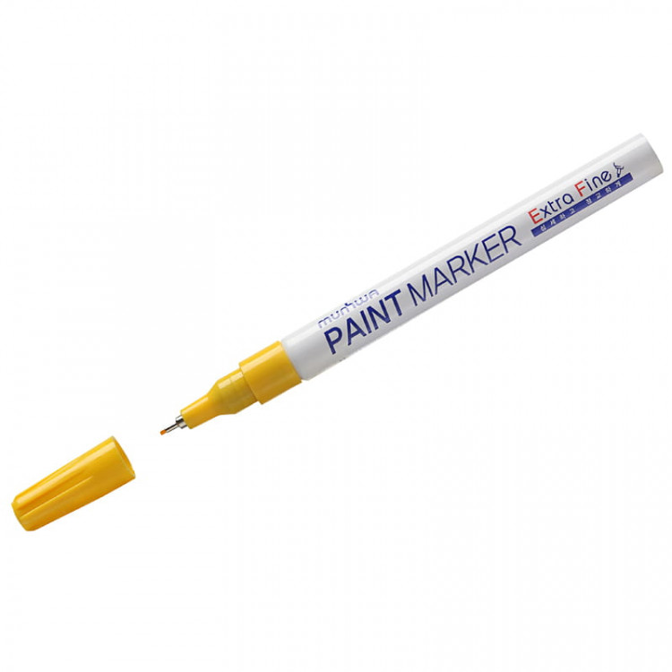 Маркер-краска MunHwa "Extra Fine Paint Marker" желтая, 1мм, нитро-основа по низкой цене оптом Краснодар, Москва, Уфа, Казань, Барнаул, Владивосток, Хабаровск, Сахалин, Красноярск, Екатеренбург, 