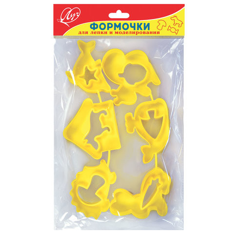Формочки для лепки ЛУЧ №1, набор 6 шт., 22С1419-08 по низкой цене оптом Краснодар, Москва, Уфа, Казань, Барнаул, Владивосток, Хабаровск, Сахалин, Красноярск, Екатеренбург, 
