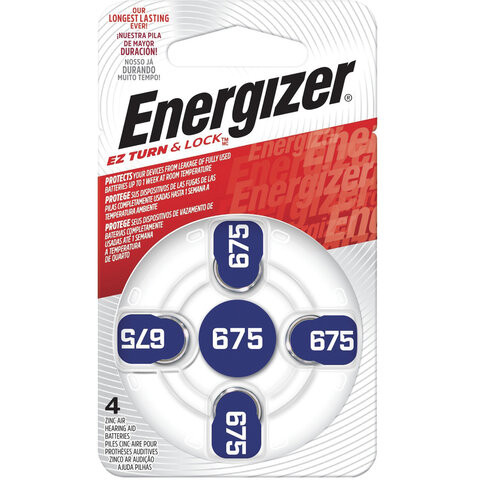 Батарейки для слуховых аппаратов КОМПЛЕКТ 4 шт., ENERGIZER Zinc Air 675, блистер, E001082205 по низкой цене оптом 