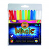 Фломастеры KOH-I-NOOR "Magic", 12 шт., 10 цветов + 2 перекрашивающих, смываемые, пластиковая упаковка, подвес, 771612AB01TE