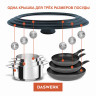 Крышка для любой сковороды и кастрюли универсальная 3 размера (24-26-28 см) антрацит, DASWERK, 607589 по низкой цене оптом 